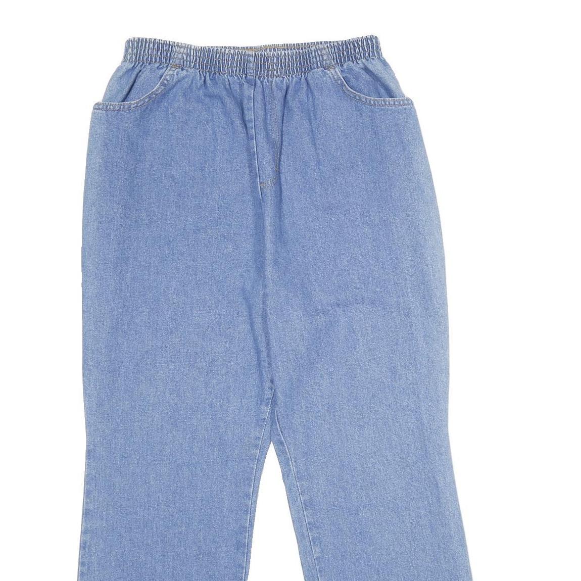 CHIC Womens Jeans Blue Relaxed Straight Denim W28 L30 Elasticated Waistband