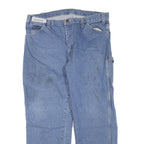 DICKIES Mens Jeans Blue Regular Straight Denim Medium W38 L30 Workwear Zip
