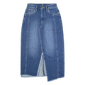 LEE Womens Straight Skirt Blue Long Denim XS