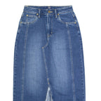 LEE Womens Straight Skirt Blue Long Denim XS
