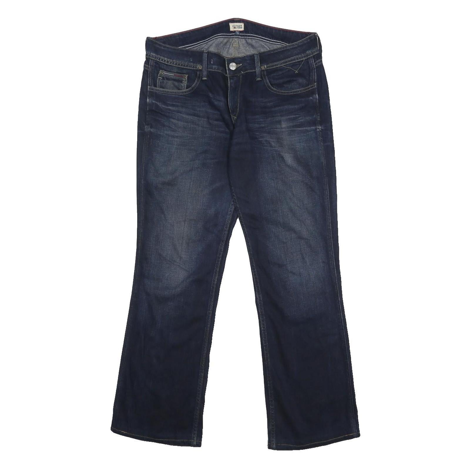 HILFIGER DENIM Womens Jeans Blue Regular Straight Denim Medium W32 L31 Zip