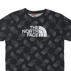 THE NORTH FACE Boys Black Graphic T-Shirt XL Short Sleeve Crew Neck Logo Print