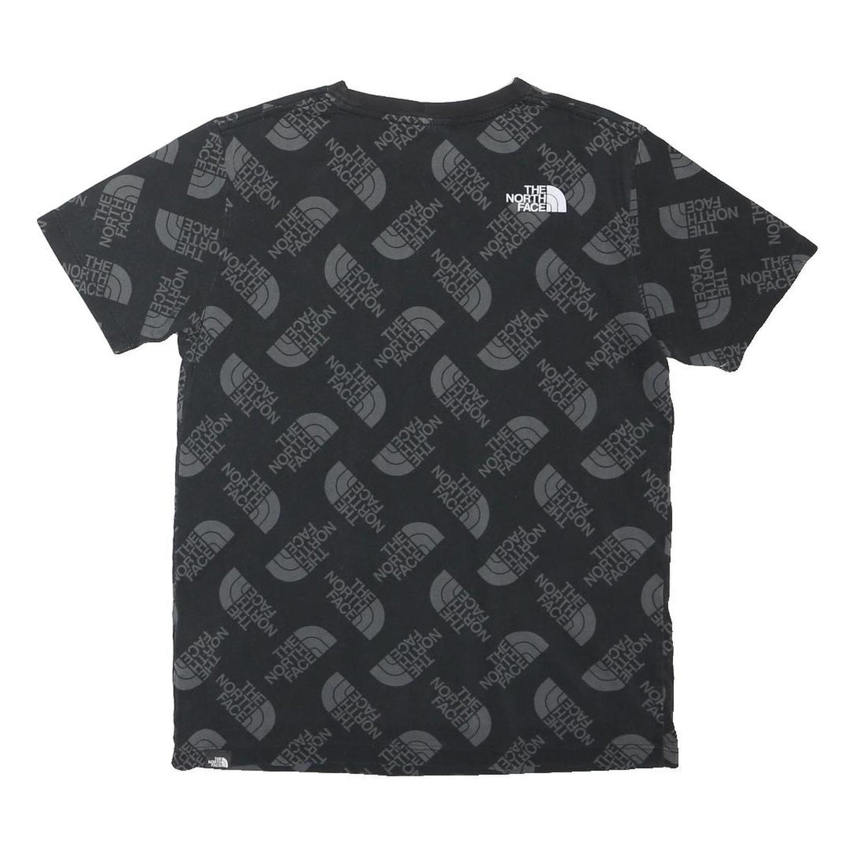 THE NORTH FACE Boys Black Graphic T-Shirt XL Short Sleeve Crew Neck Logo Print