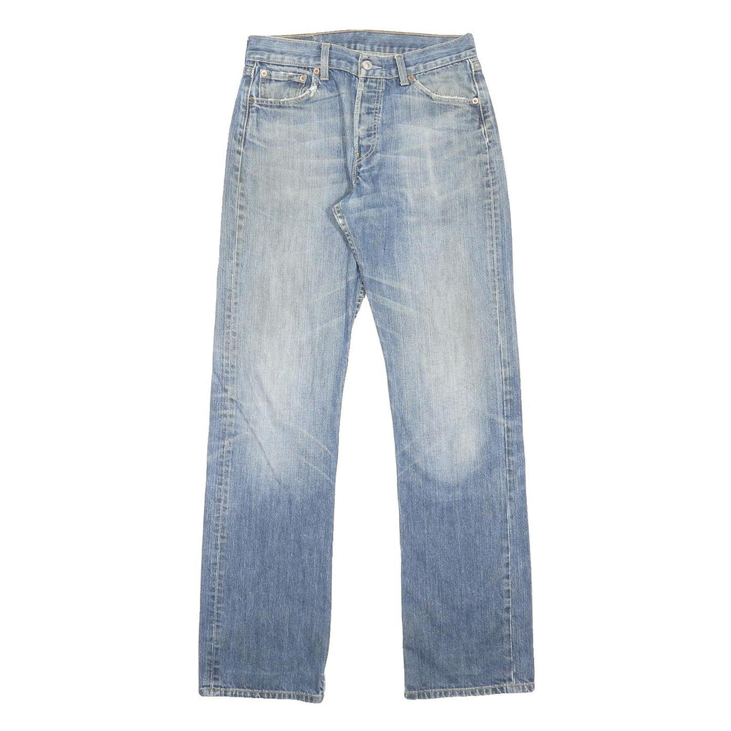 LEVI'S 501 Mens Jeans Blue Regular Straight Denim Light W27 L34 Classic Button