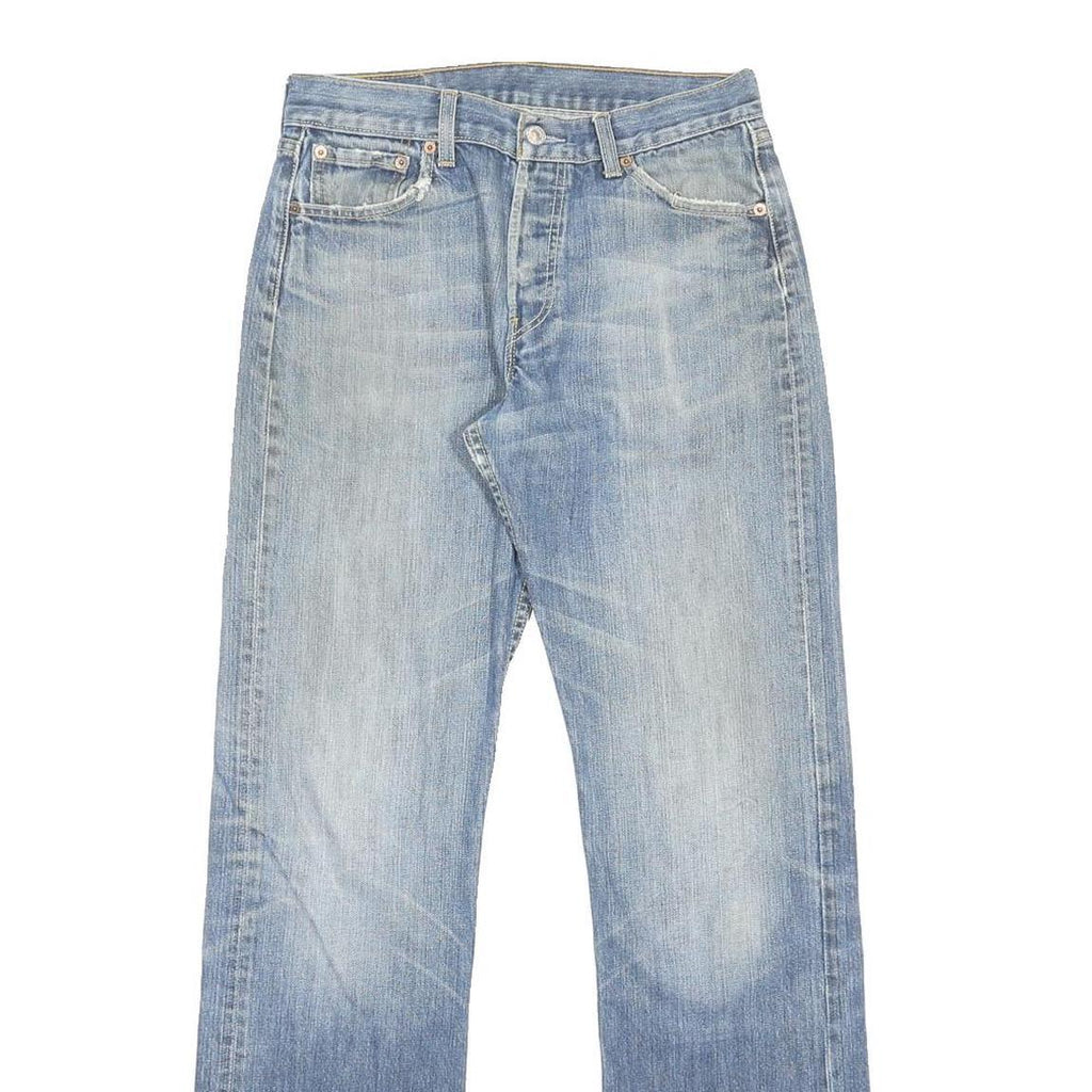 LEVI'S 501 Mens Jeans Blue Regular Straight Denim Light W27 L34 Classic Button