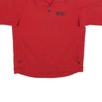 ADIDAS Mens Red Polyester Blend T-Shirt M Short Sleeve Half Zip Athletic Sports