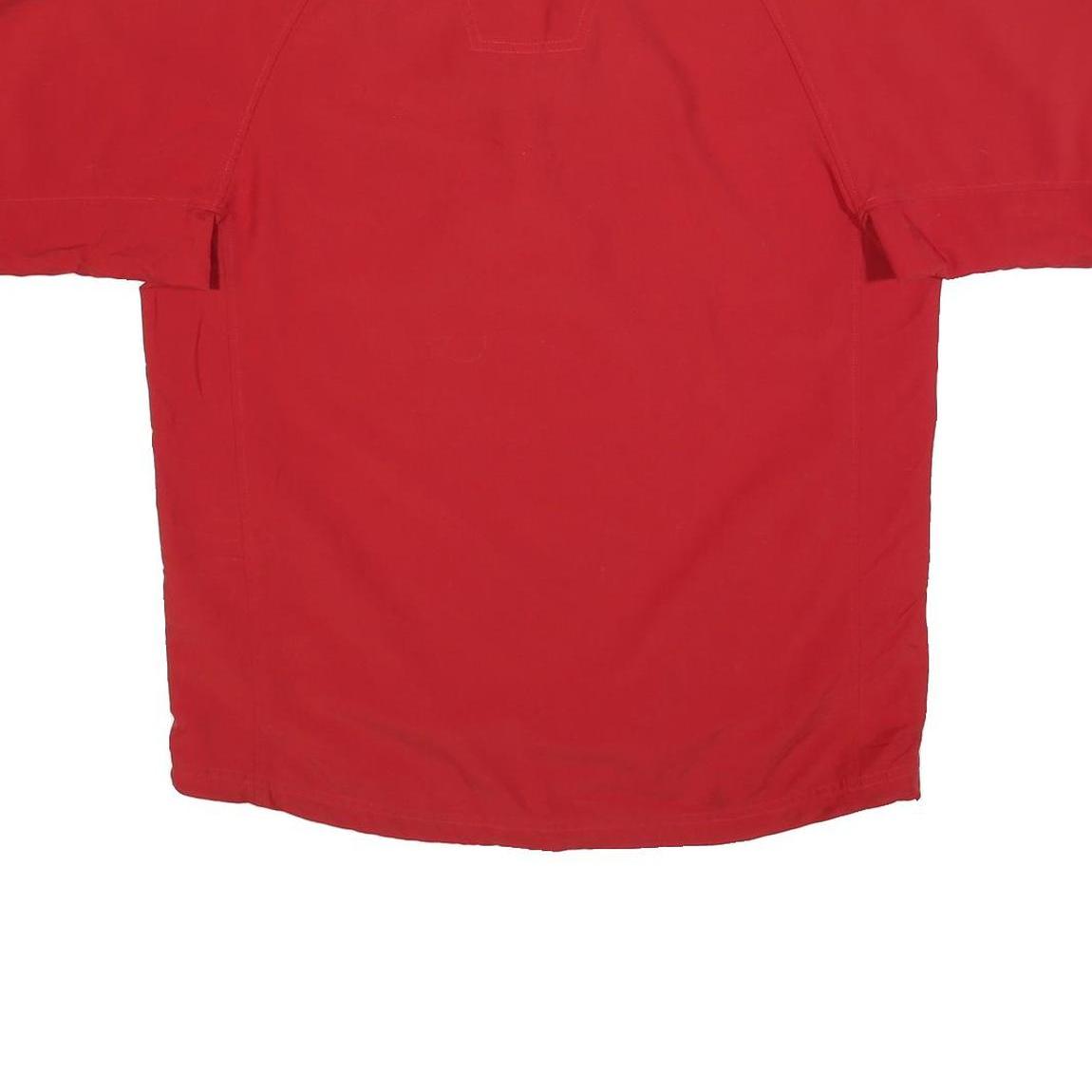 ADIDAS Mens Red Polyester Blend T-Shirt M Short Sleeve Half Zip Athletic Sports