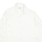 EXCELLO Mens White Shirt L Classic Button Long Sleeve Formal Polyester Blend