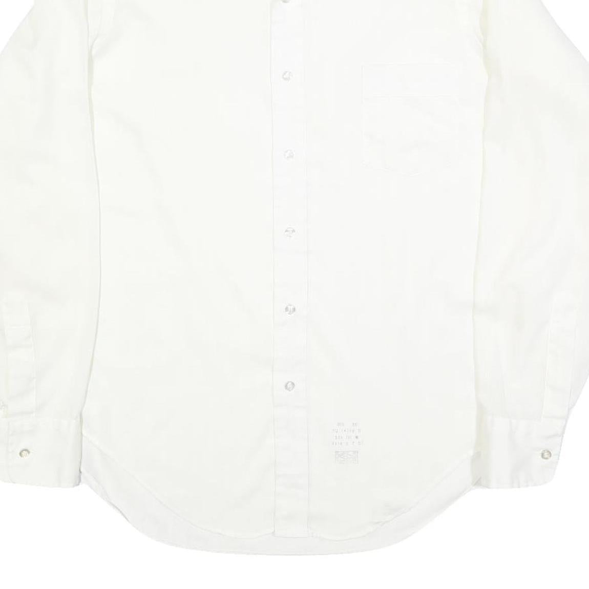 EXCELLO Mens White Shirt L Classic Button Long Sleeve Formal Polyester Blend