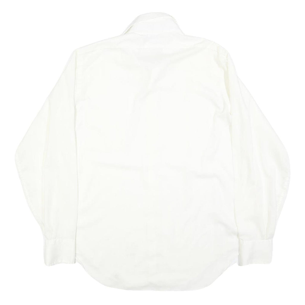 EXCELLO Mens White Shirt L Classic Button Long Sleeve Formal Polyester Blend