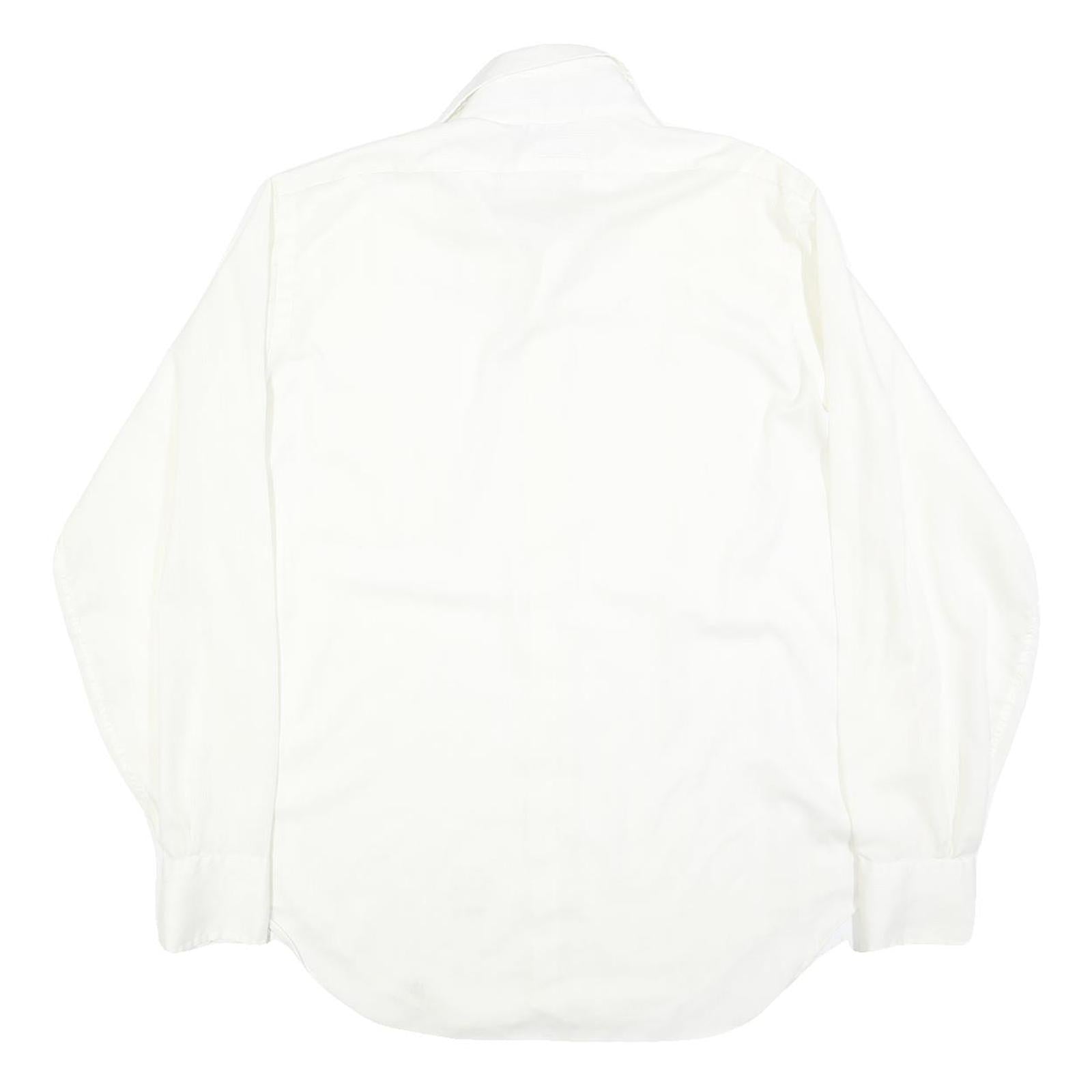 EXCELLO Mens White Shirt L Classic Button Long Sleeve Formal Polyester Blend