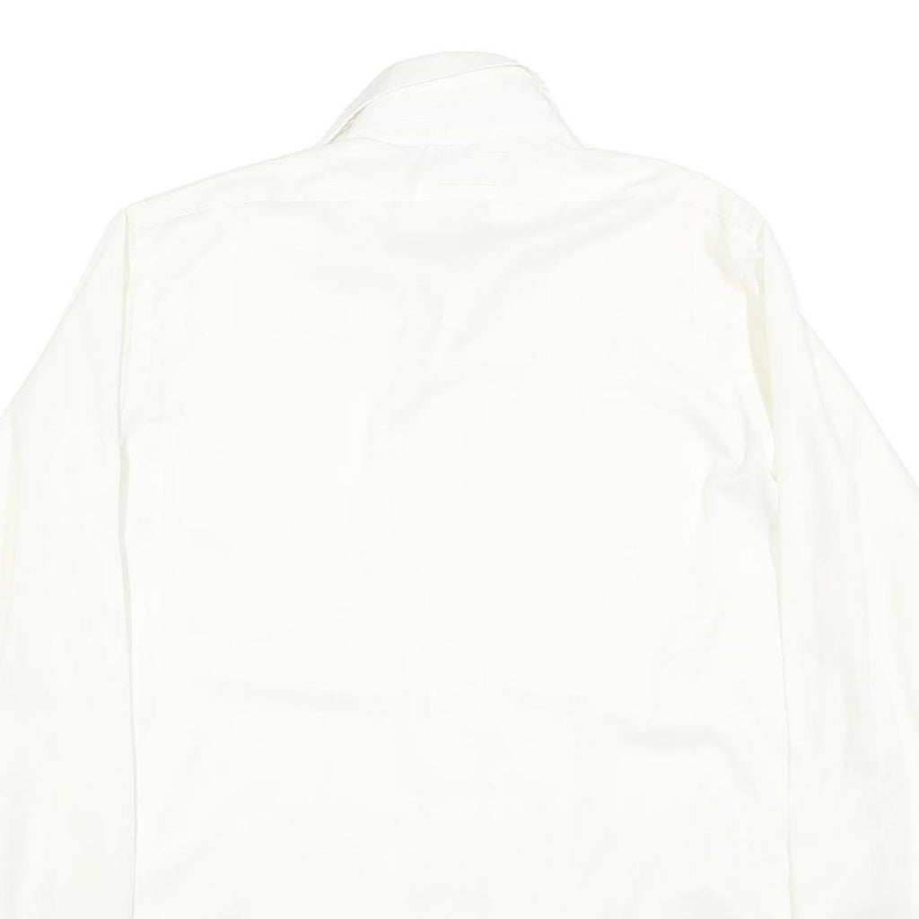 EXCELLO Mens White Shirt L Classic Button Long Sleeve Formal Polyester Blend