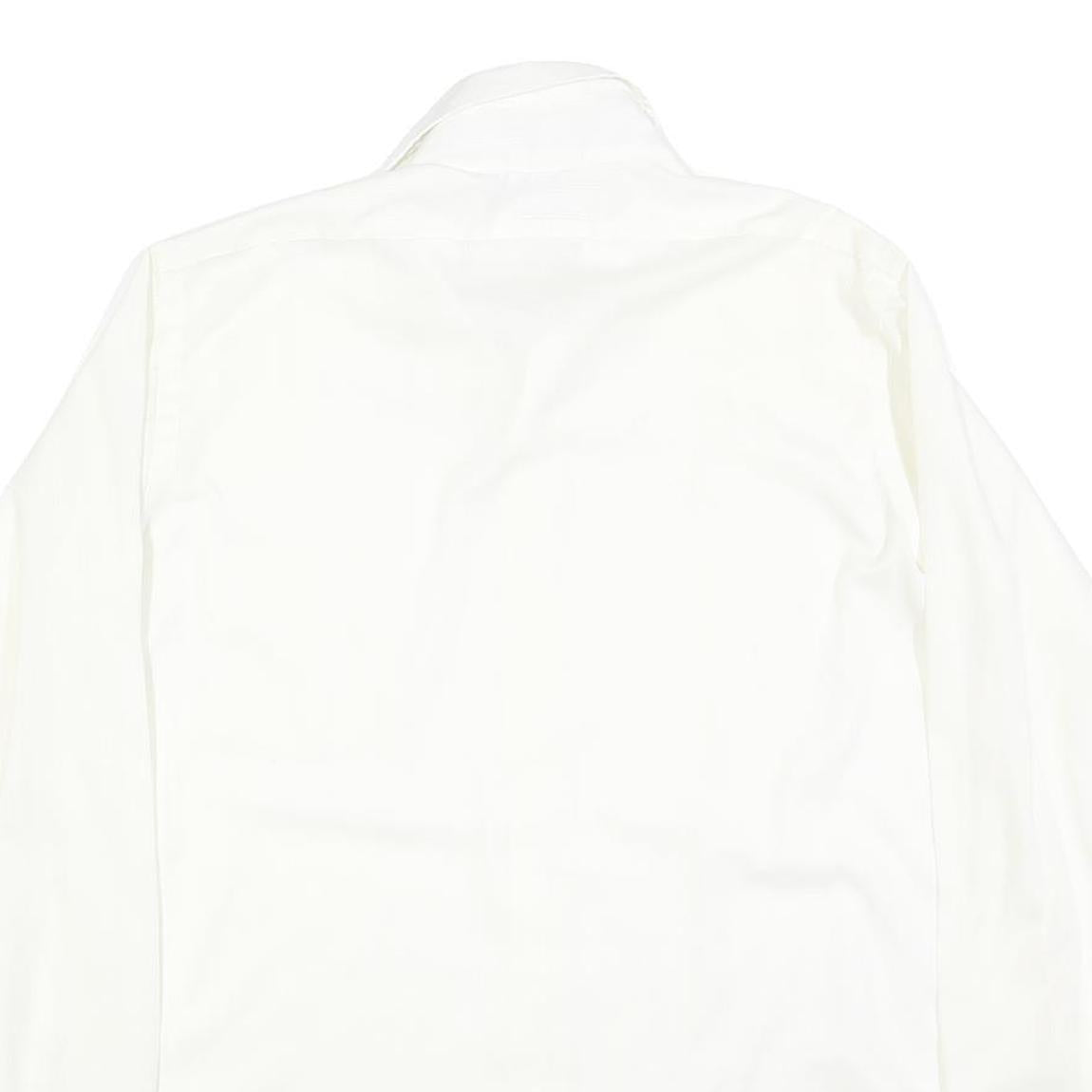 EXCELLO Mens White Shirt L Classic Button Long Sleeve Formal Polyester Blend