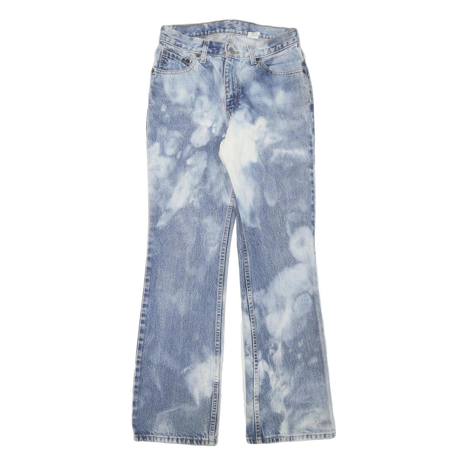 LEVI'S 517 Bootcut Womens Jeans Blue Cotton Blend Regular W26 L30 Bleach Effect