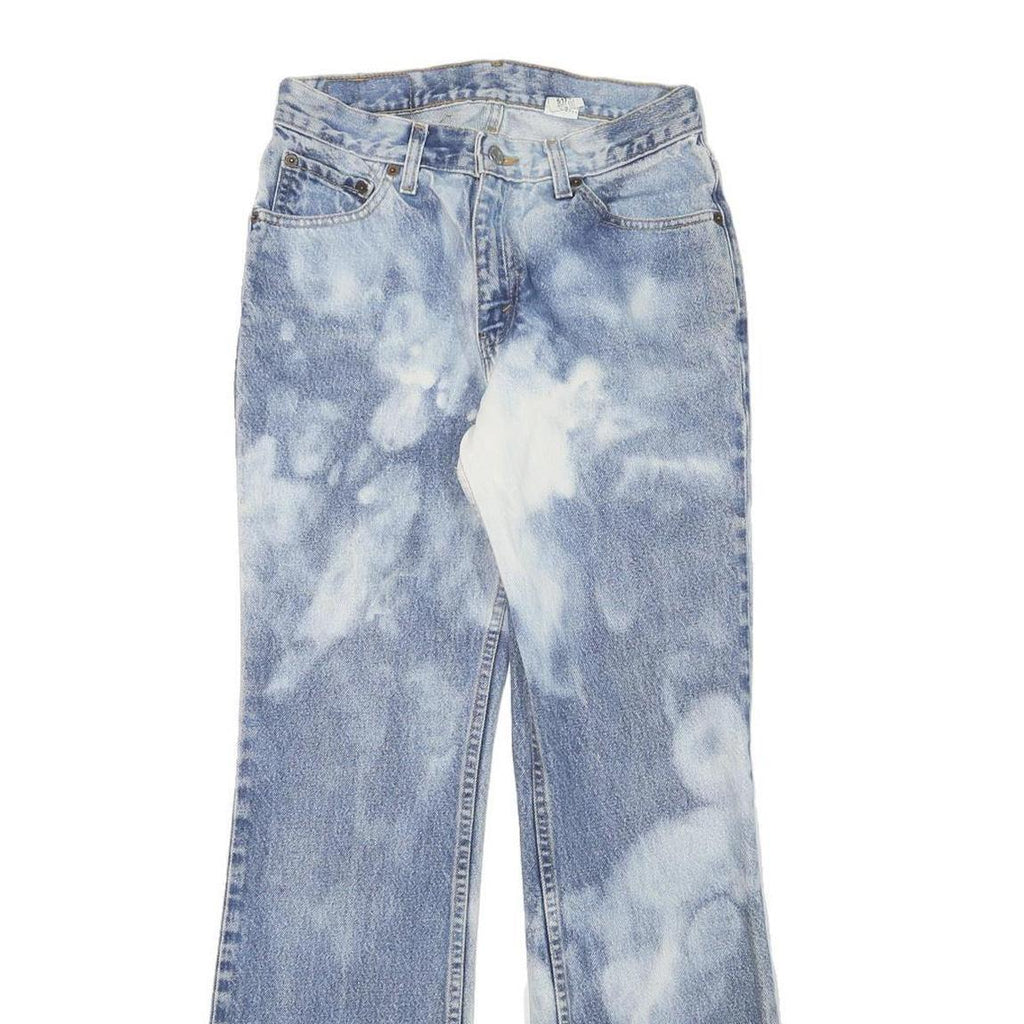 LEVI'S 517 Bootcut Womens Jeans Blue Cotton Blend Regular W26 L30 Bleach Effect
