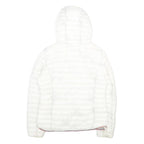 RIFLE Womens White Lightweight Puffer Hooded Jacket S Polyamide Zip Plain