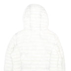 RIFLE Womens White Lightweight Puffer Hooded Jacket S Polyamide Zip Plain