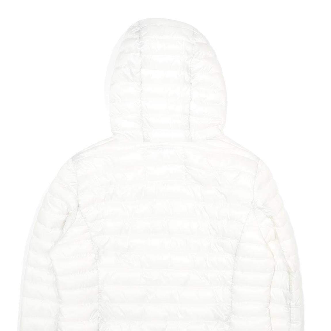 RIFLE Womens White Lightweight Puffer Hooded Jacket S Polyamide Zip Plain