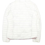 RIFLE Womens White Lightweight Puffer Hooded Jacket S Polyamide Zip Plain