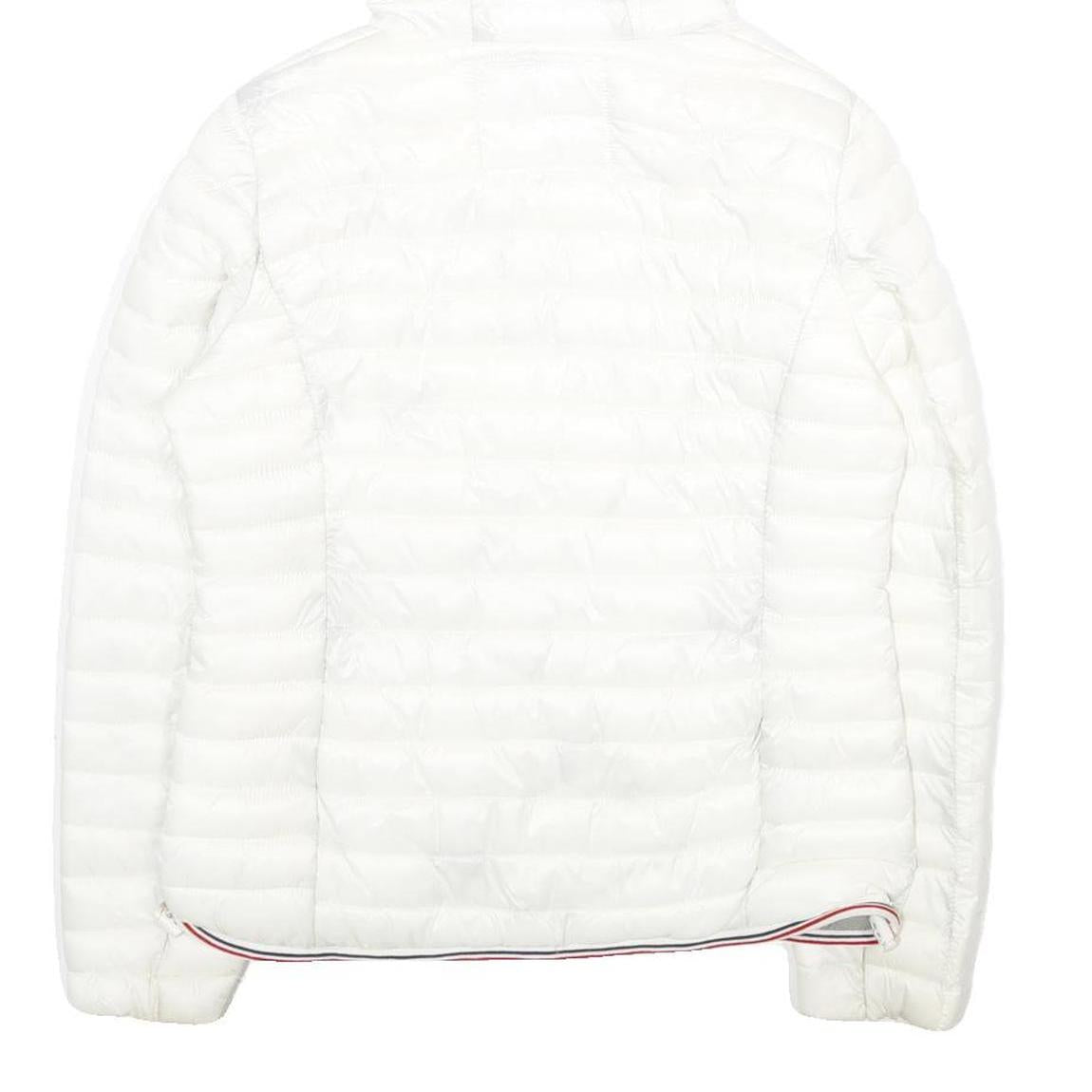 RIFLE Womens White Lightweight Puffer Hooded Jacket S Polyamide Zip Plain