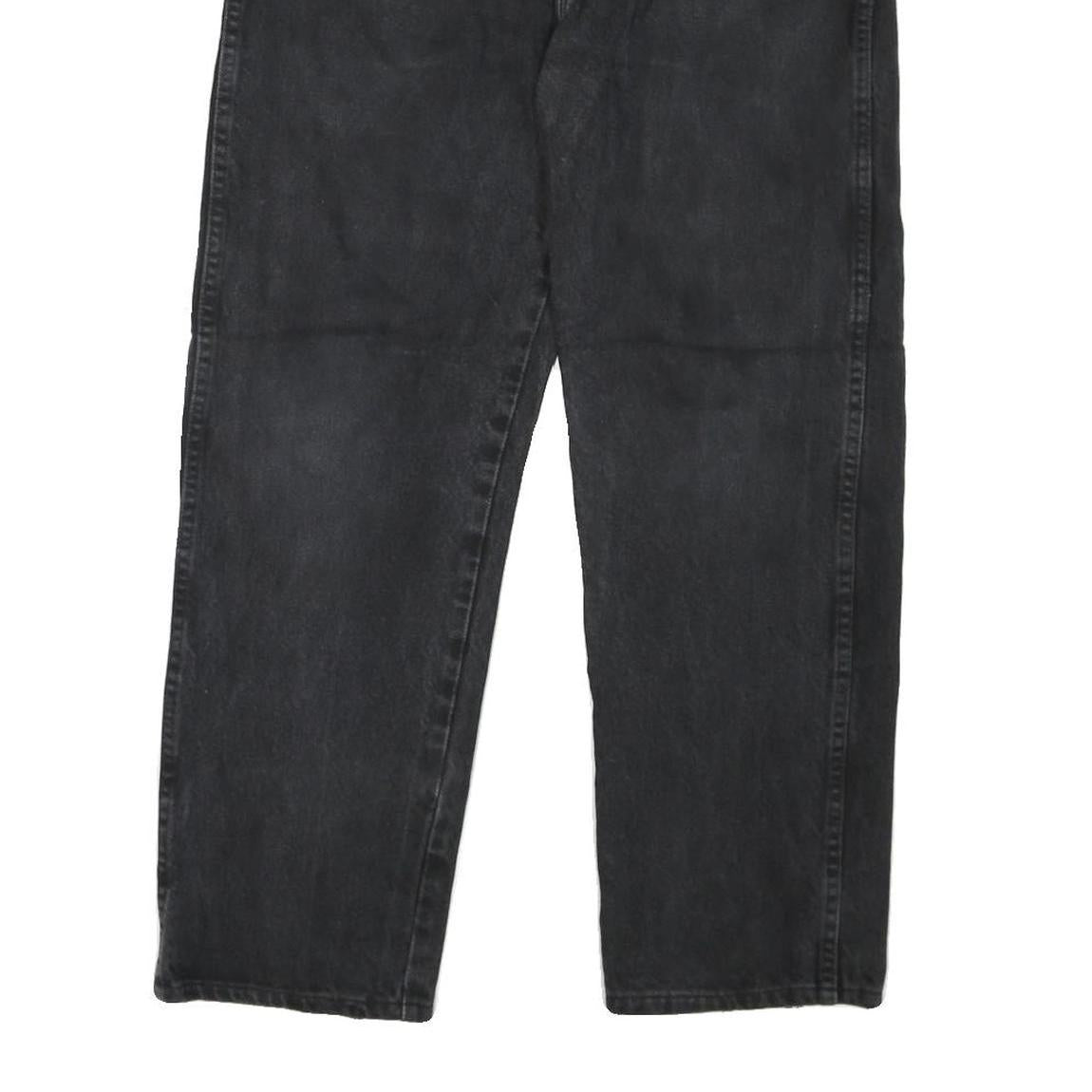 WRANGLER Mens Black Regular Fit Straight Leg Denim Jeans W34 L28 Zip Closure