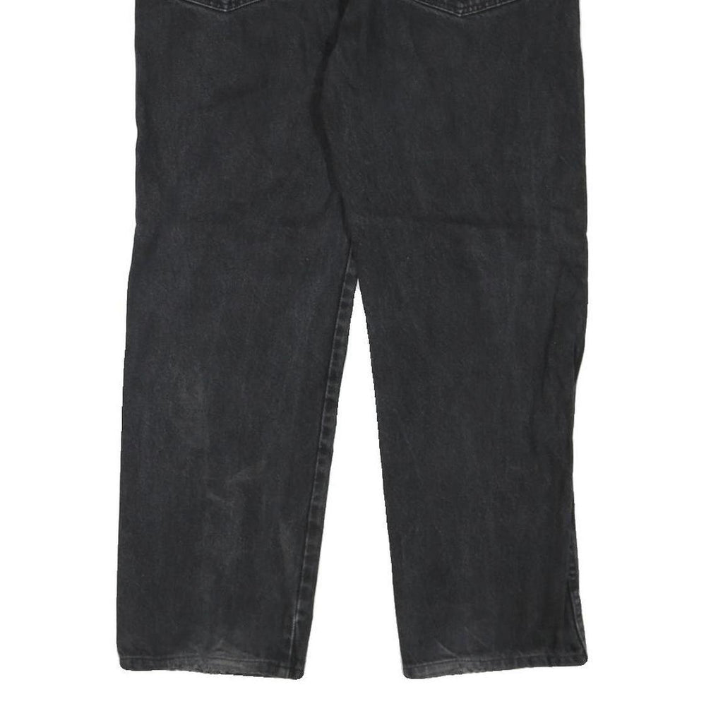 WRANGLER Mens Black Regular Fit Straight Leg Denim Jeans W34 L28 Zip Closure