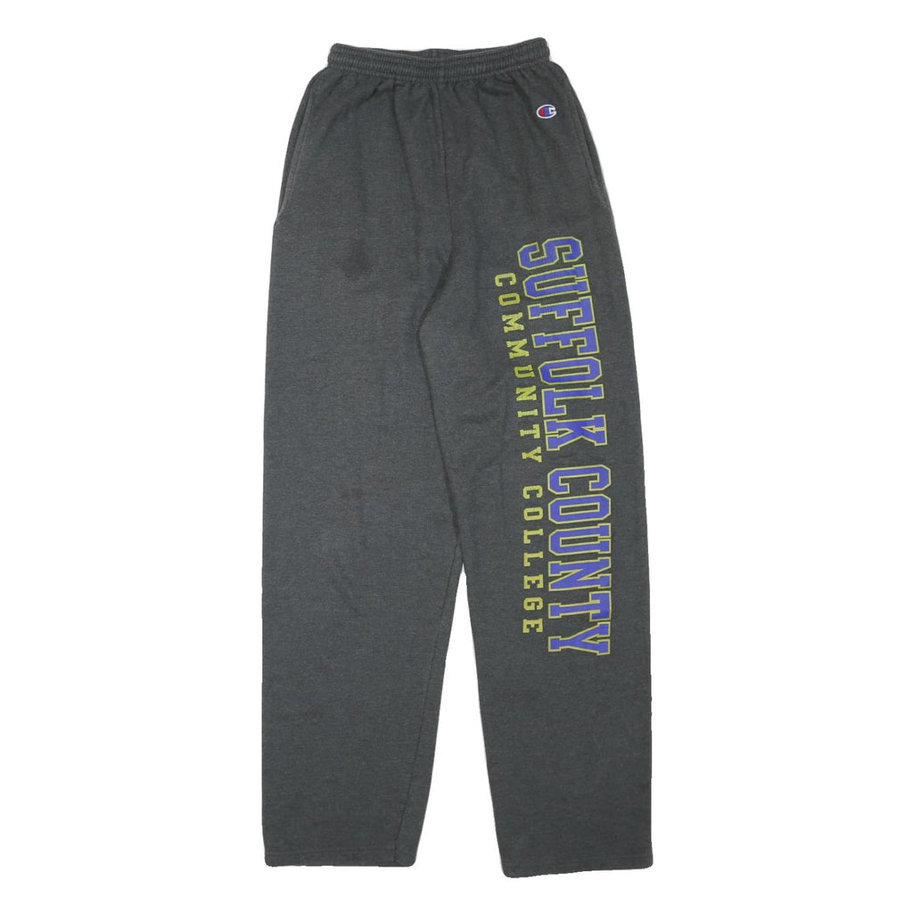 CHAMPION Mens Joggers Grey Suffolk County Print Slim Tapered S W24 L30 Cotton