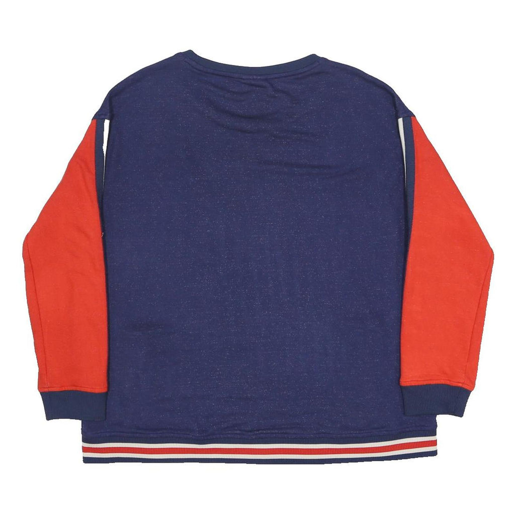 U.S. POLO ASSN Womens Blue & Red Crew Neck L Sweatshirt Cotton Blend Casual