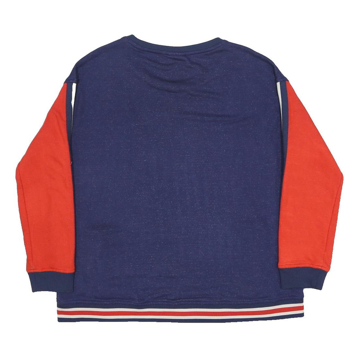U.S. POLO ASSN Womens Blue & Red Crew Neck L Sweatshirt Cotton Blend Casual
