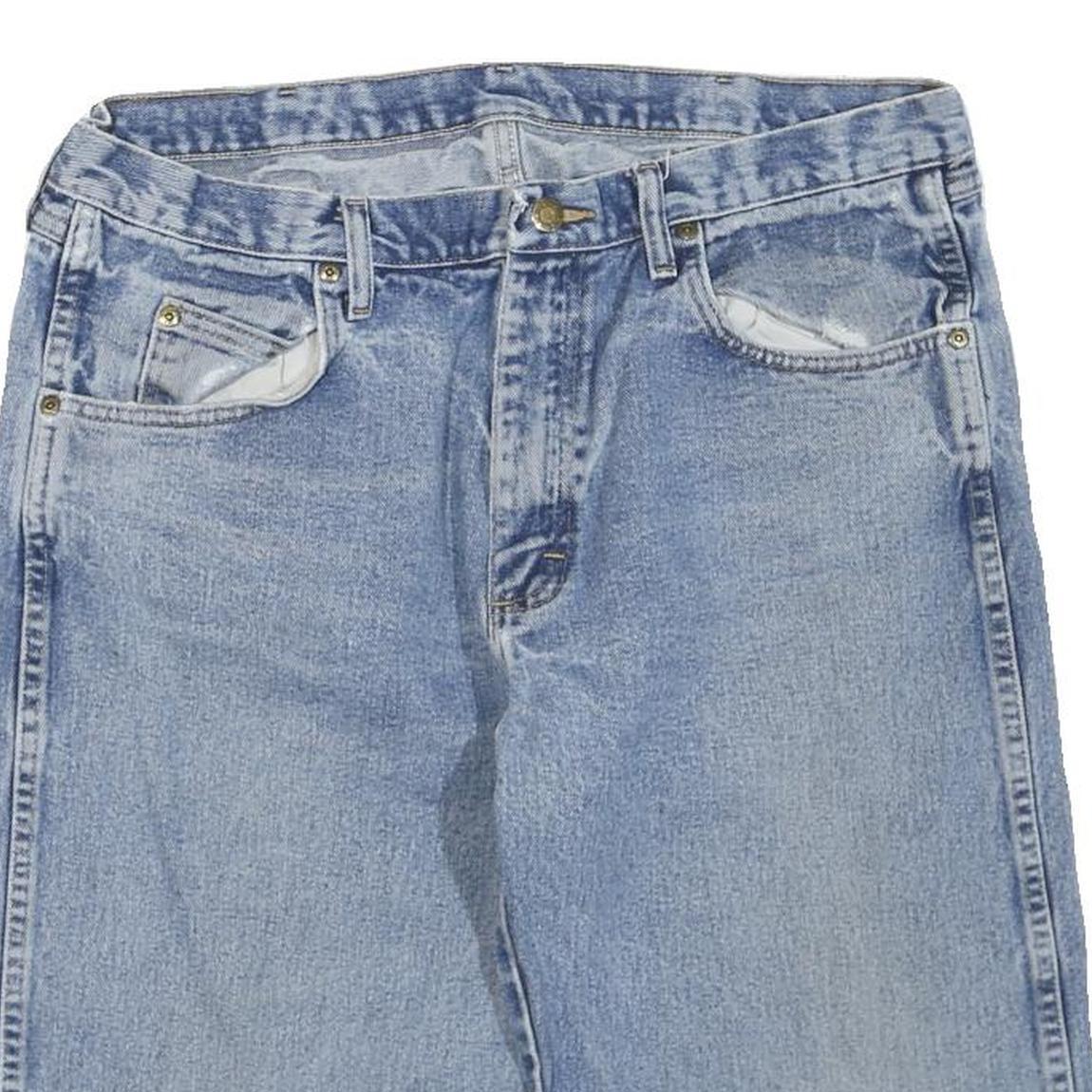 WRANGLER Mens Denim Blue Casual Shorts L W36 Classic Cotton Blend Pockets