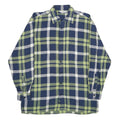 LEHNER VERSAND Mens Blue & Green Check Shirt L Cotton Long Sleeve Casual