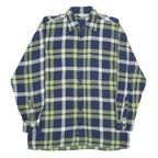 LEHNER VERSAND Mens Blue & Green Check Shirt L Cotton Long Sleeve Casual