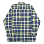 LEHNER VERSAND Mens Blue & Green Check Shirt L Cotton Long Sleeve Casual