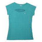 ELLESSE Womens Blue Jersey T-Shirt UK 14 Short Sleeve Round Neck Slim Fit Sports