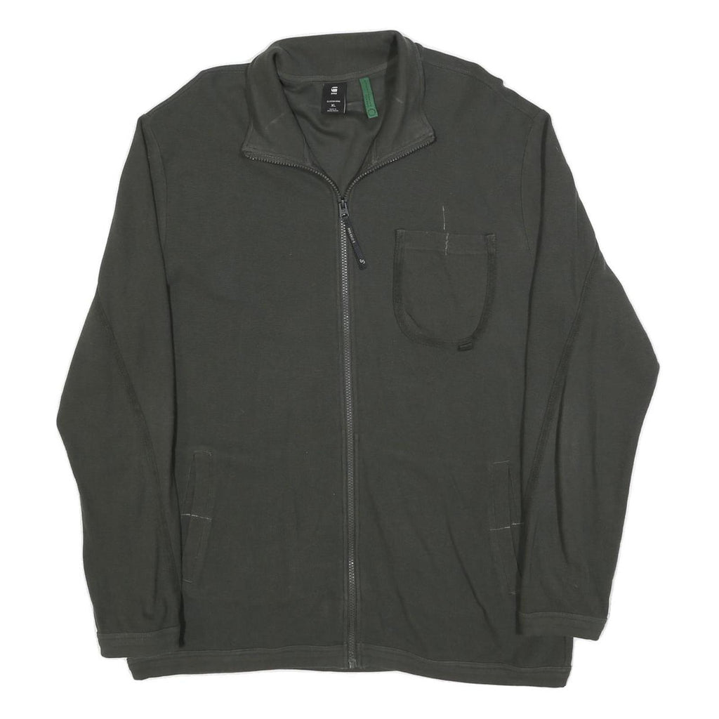 G-STAR Mens Green Cotton Blend Jacket XL Casual Zip Front Pocket Style