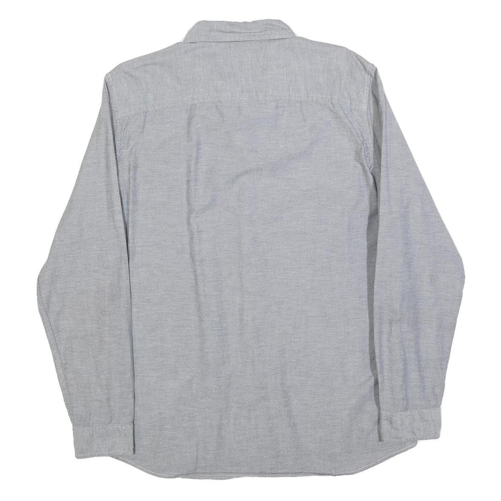 TIMBERLAND Mens Grey Cotton Blend Casual Shirt L Button Down Pocket Long Sleeve