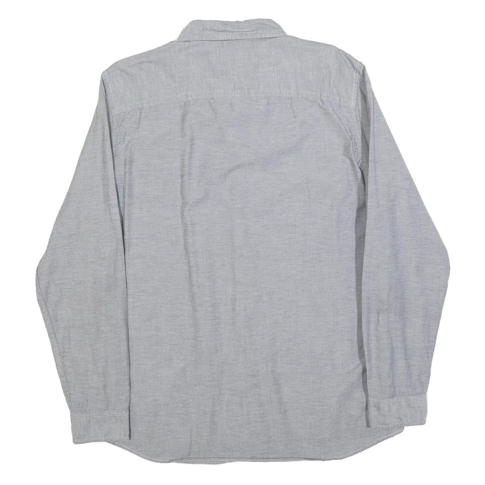 TIMBERLAND Mens Grey Cotton Blend Casual Shirt L Button Down Pocket Long Sleeve