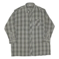Mens Green & Grey Checked Cotton Blend Shirt 2XL Casual Classic Fit Button-Down