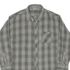 Mens Green & Grey Checked Cotton Blend Shirt 2XL Casual Classic Fit Button-Down