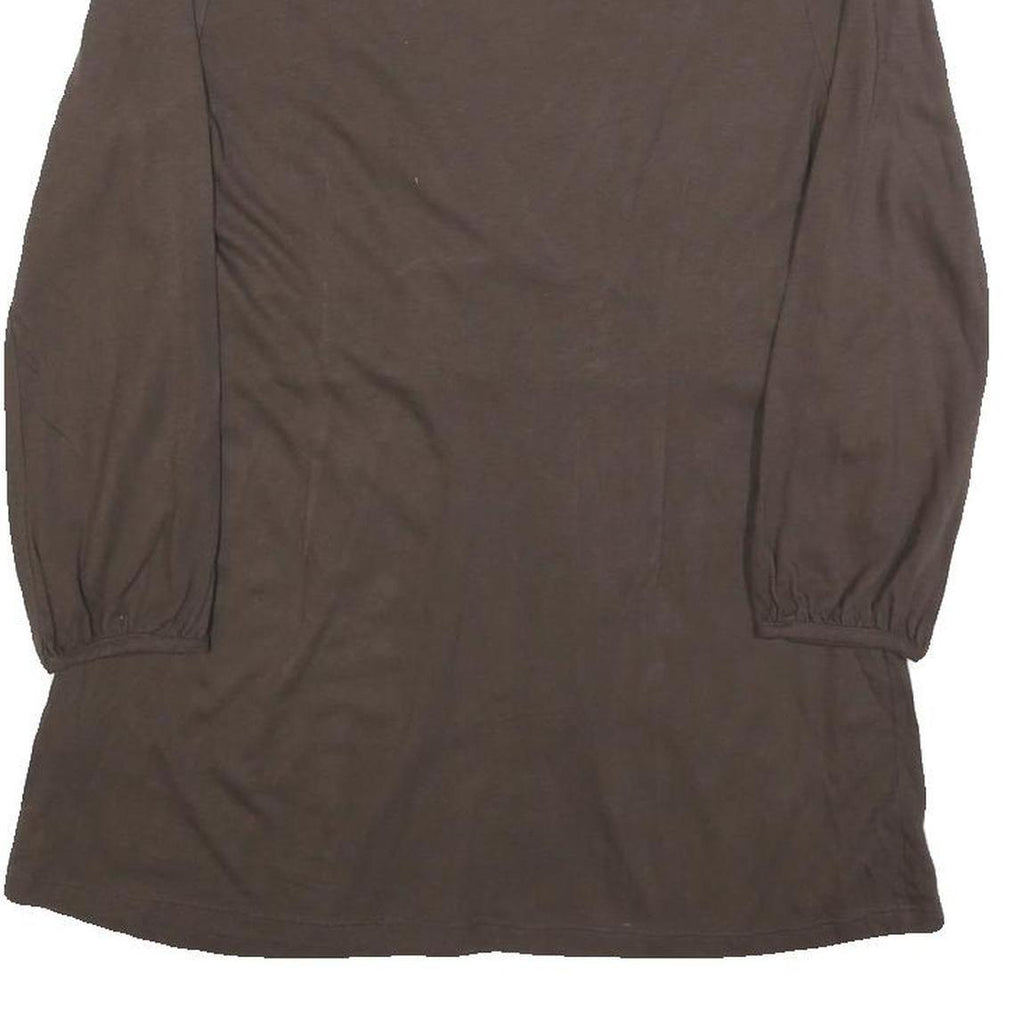 BODEN Womens Brown Embellished V-Neck Long Sleeve Top UK 12 Polyester Blend