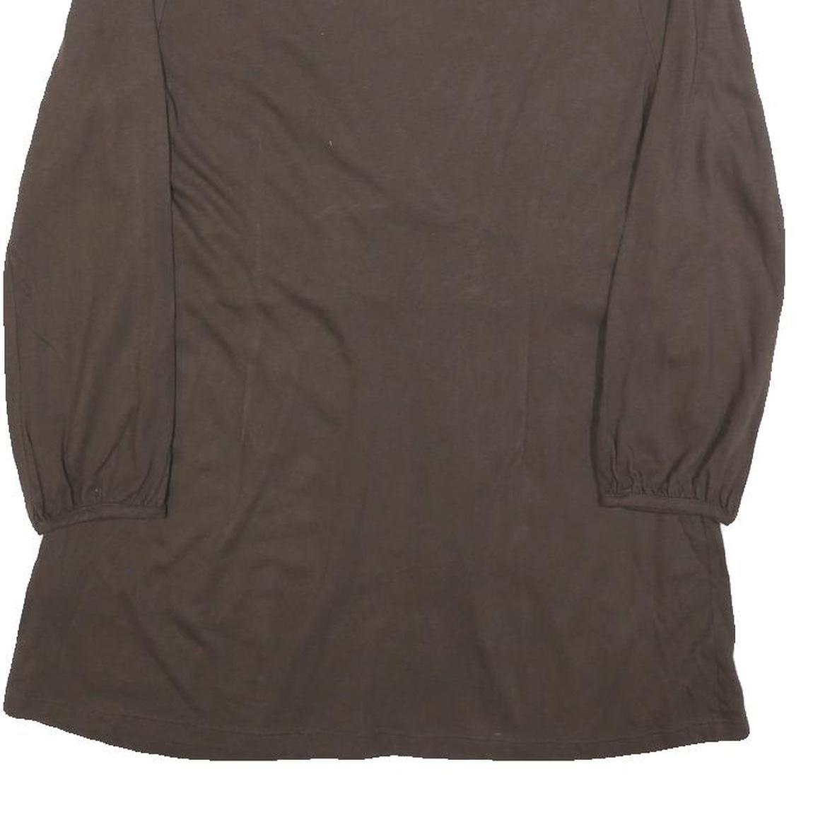 BODEN Womens Brown Embellished V-Neck Long Sleeve Top UK 12 Polyester Blend