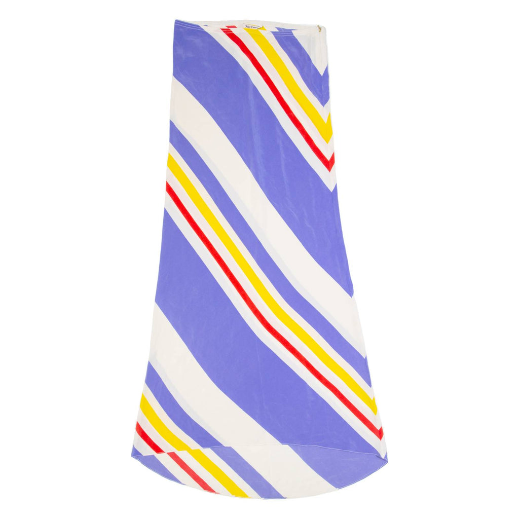 JUICY COUTURE Womens Maxi Skirt Blue Long Silk Striped S