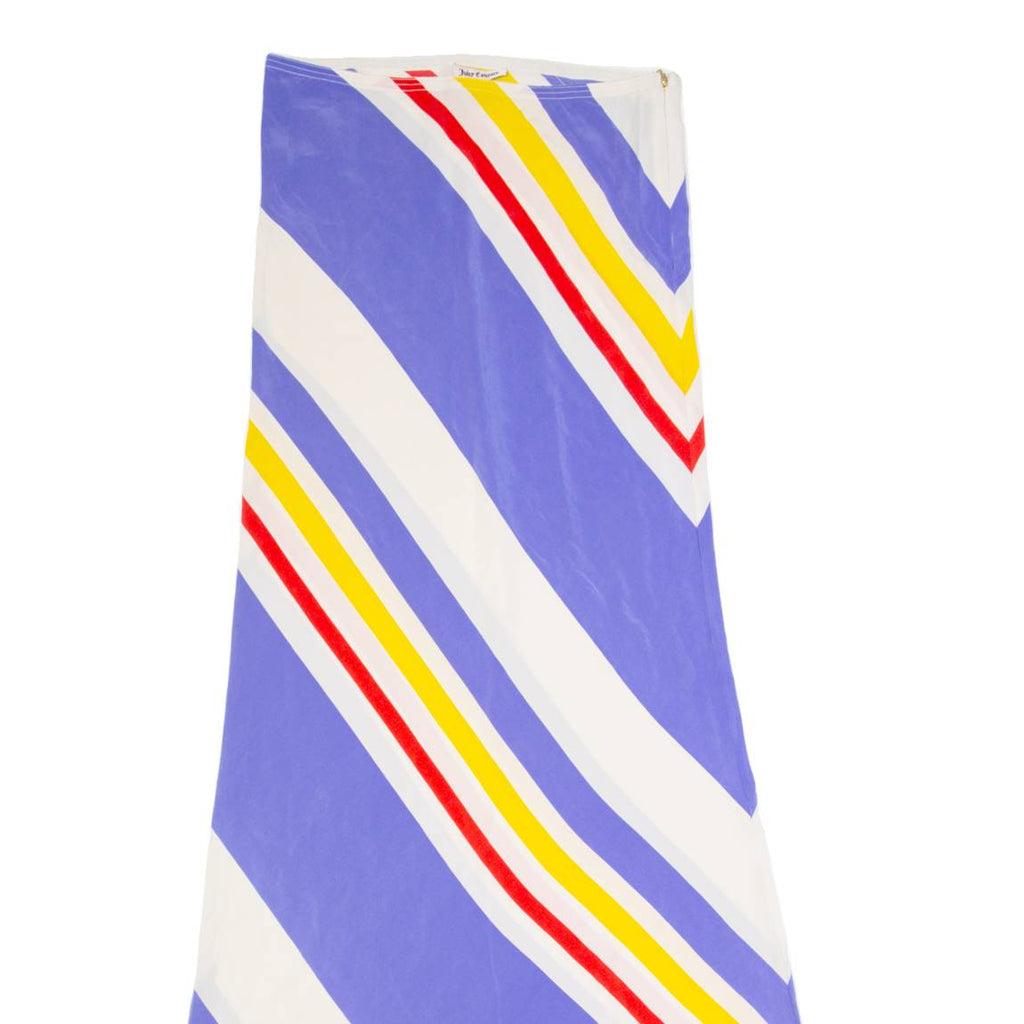 JUICY COUTURE Womens Maxi Skirt Blue Long Silk Striped S