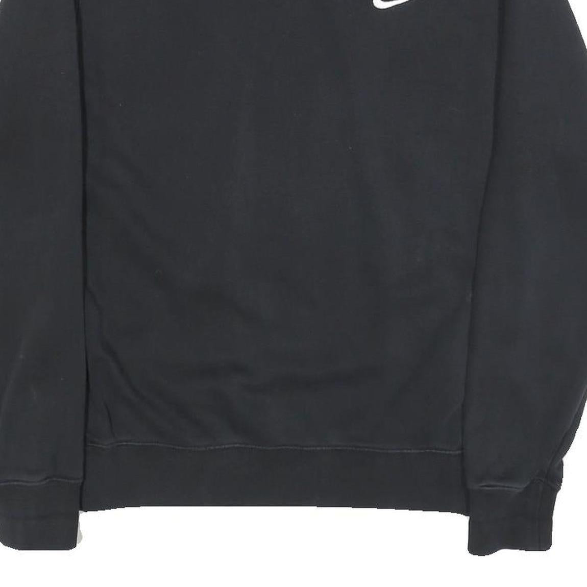 NIKE Mens Black Crew Neck XS Cotton Blend Sweatshirt Embroidered Logo