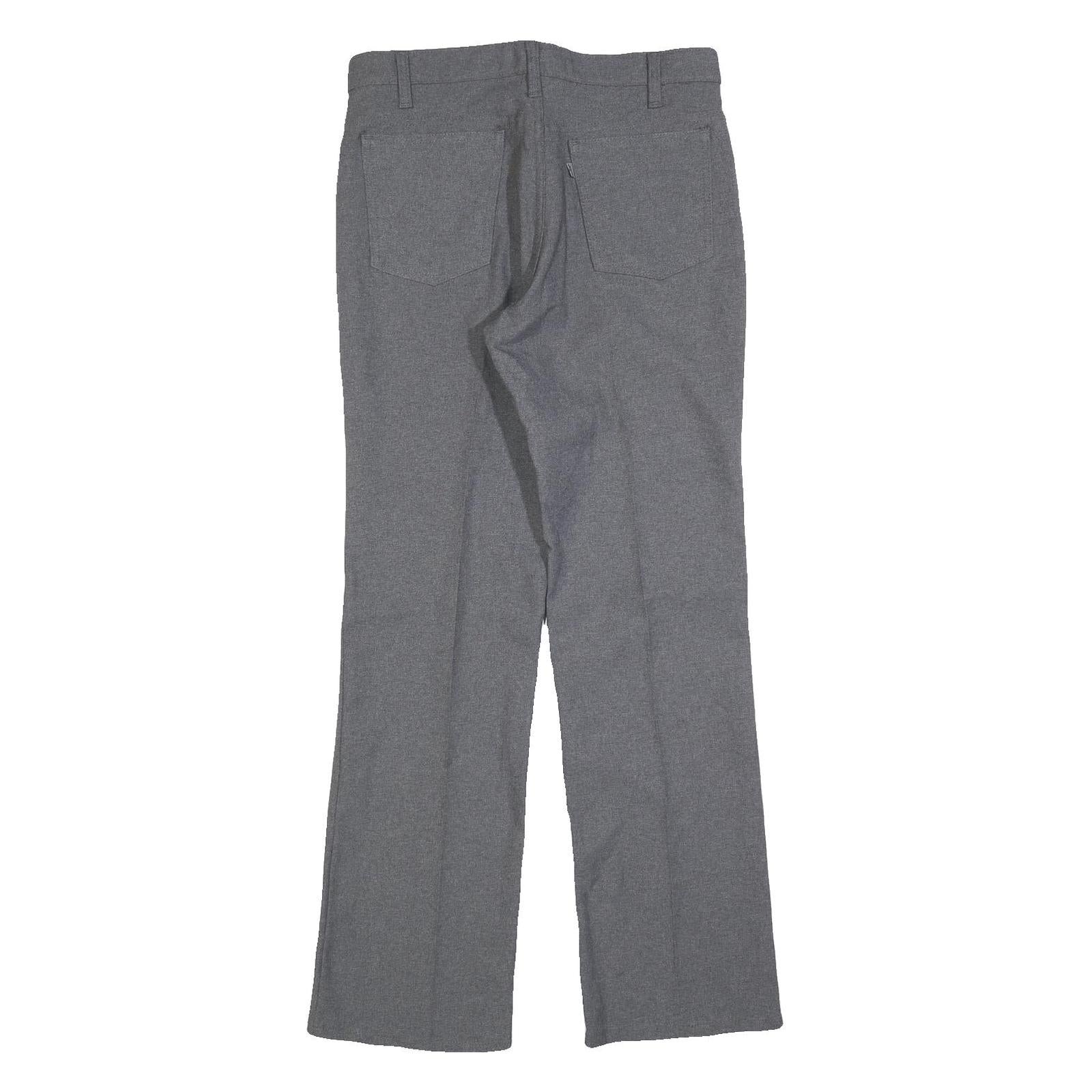 LEVI'S Mens Grey Cotton Blend Regular Straight Trousers W32 L32 Smart Casual