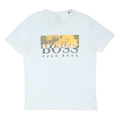 BOSS HUGO BOSS Mens White & Yellow Graphic T-Shirt M Short Sleeve Crew Neck
