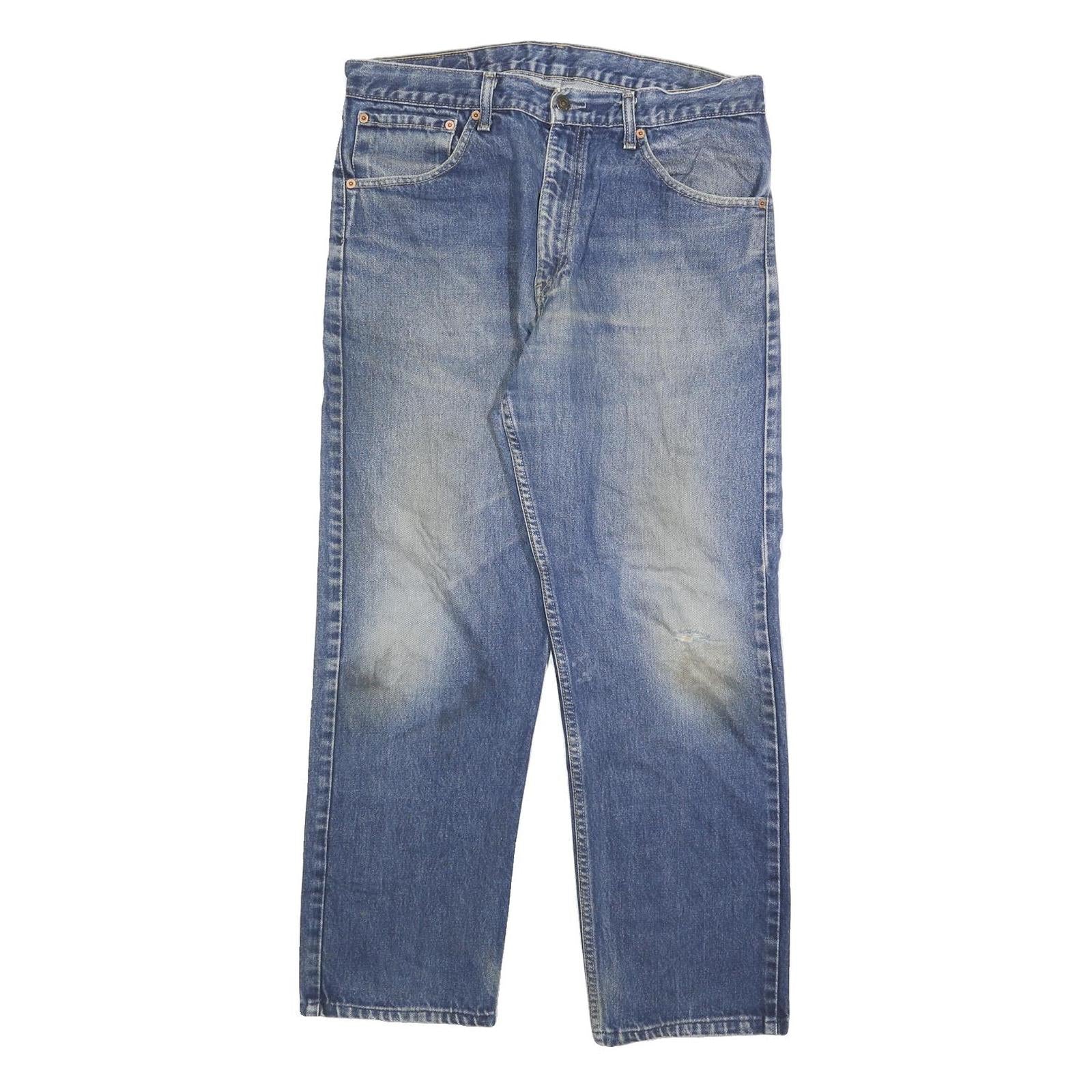 LEVI'S 521 02 Mens Jeans Blue Regular Straight Denim Medium W36 L28 Casual