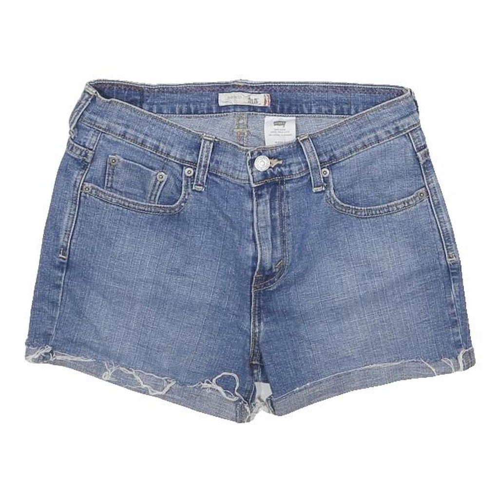 LEVI'S Womens Denim Blue Casual Shorts M W28 Distressed Hem Cotton Blend