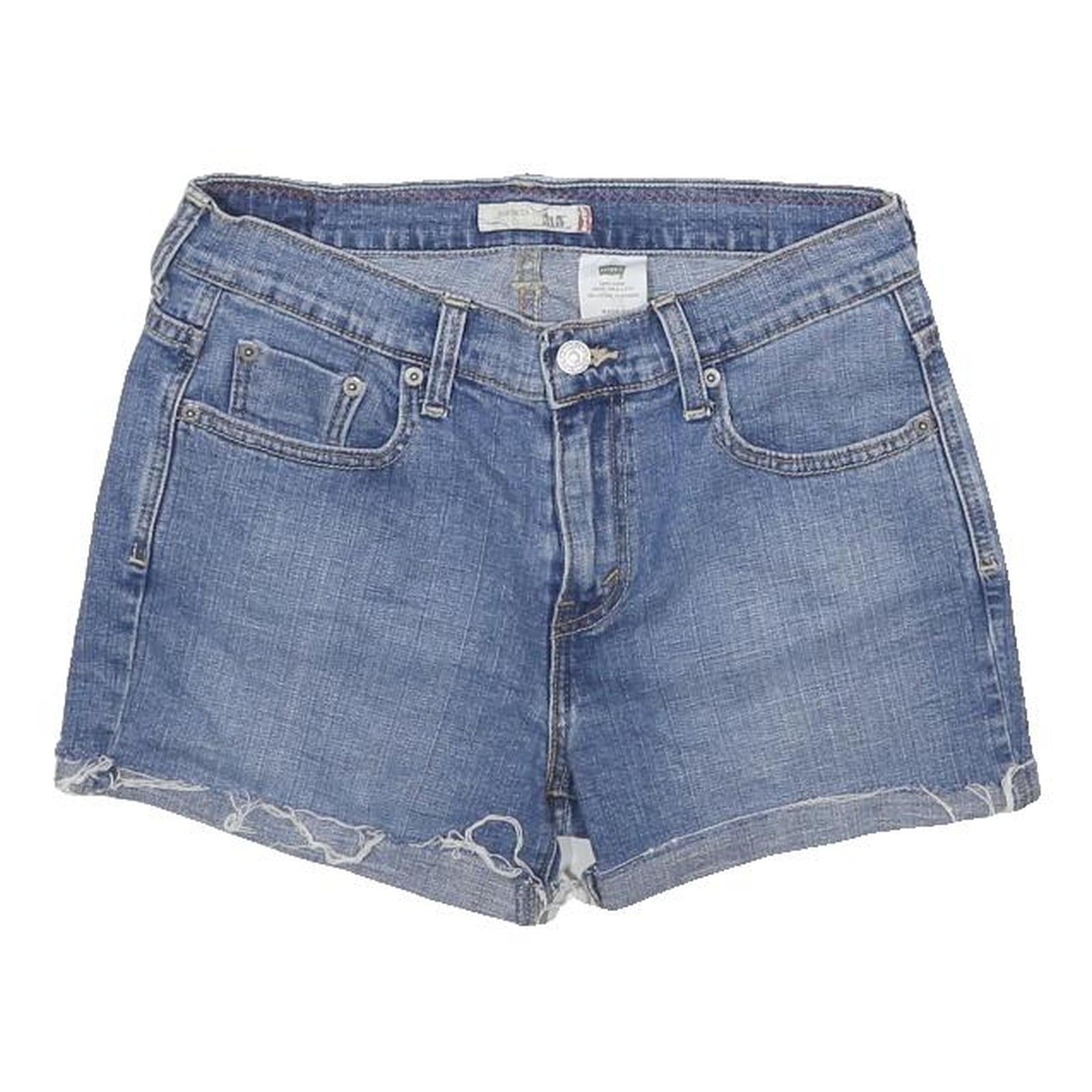LEVI'S Womens Denim Blue Casual Shorts M W28 Distressed Hem Cotton Blend