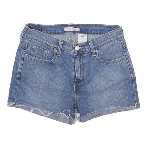 LEVI'S Womens Denim Blue Casual Shorts M W28 Distressed Hem Cotton Blend